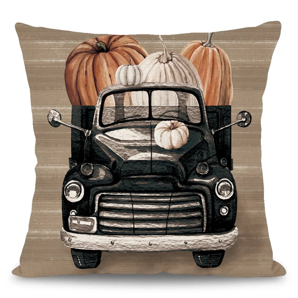 1pc/4pcs Fall Pumpkin Pickup Pillowcase