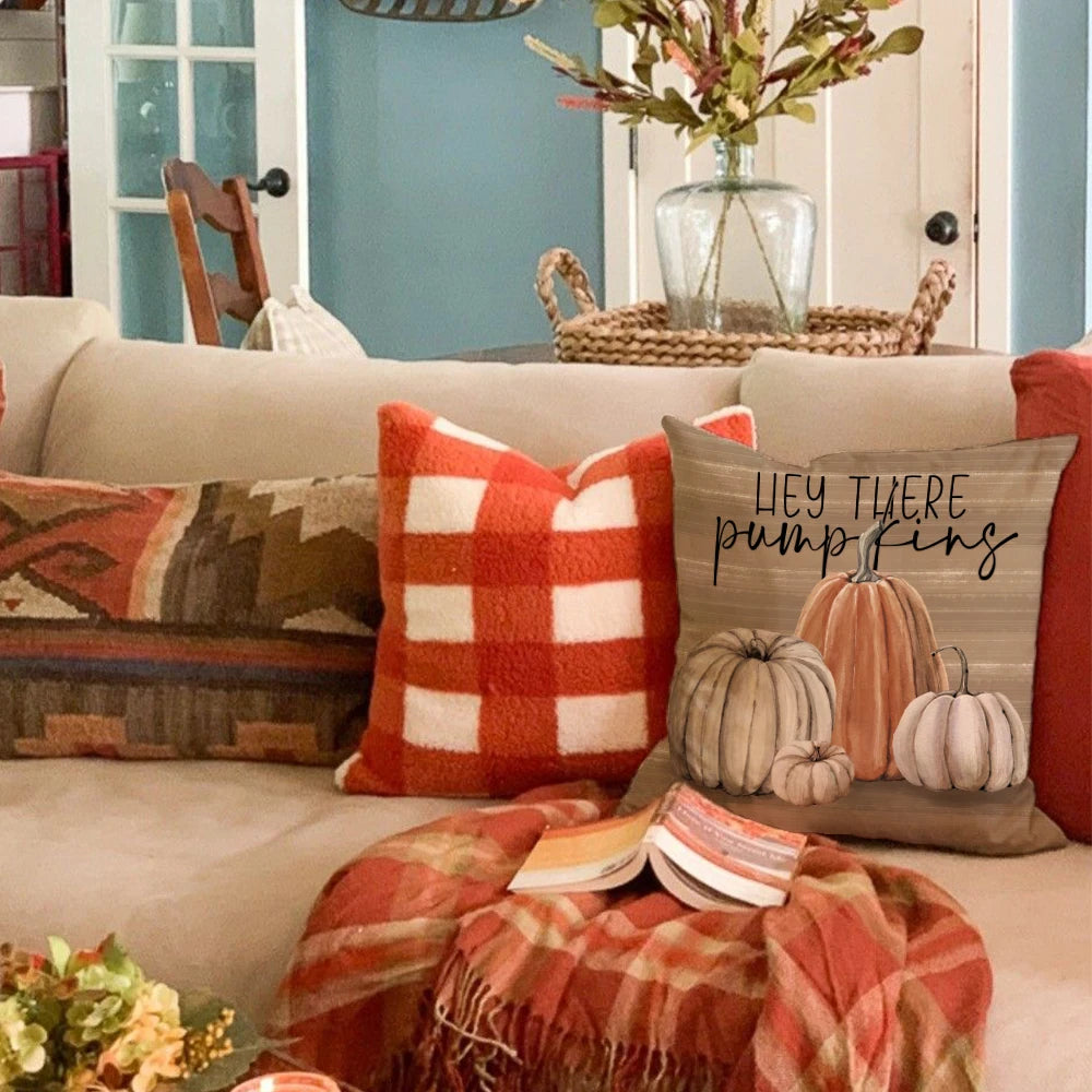 1pc/4pcs Fall Pumpkin Pickup Pillowcase